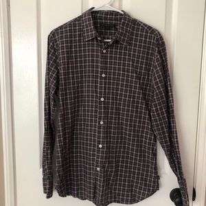 John Varvatos Long-sleeve plaid shirt.